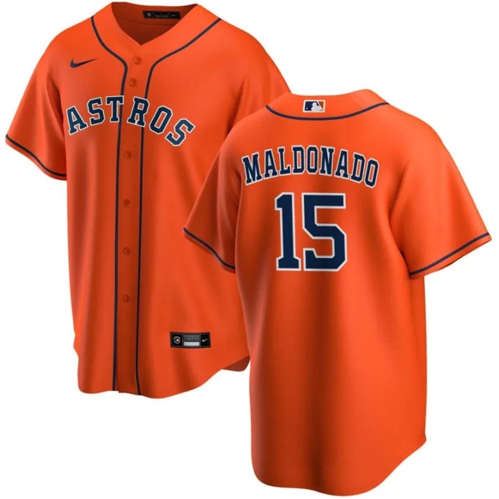 Nike Authentic Houston Astros #15 Martín Maldonado Orange Alternate Jersey XXL